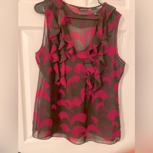Loft Sleeveless Ruffled Blouse